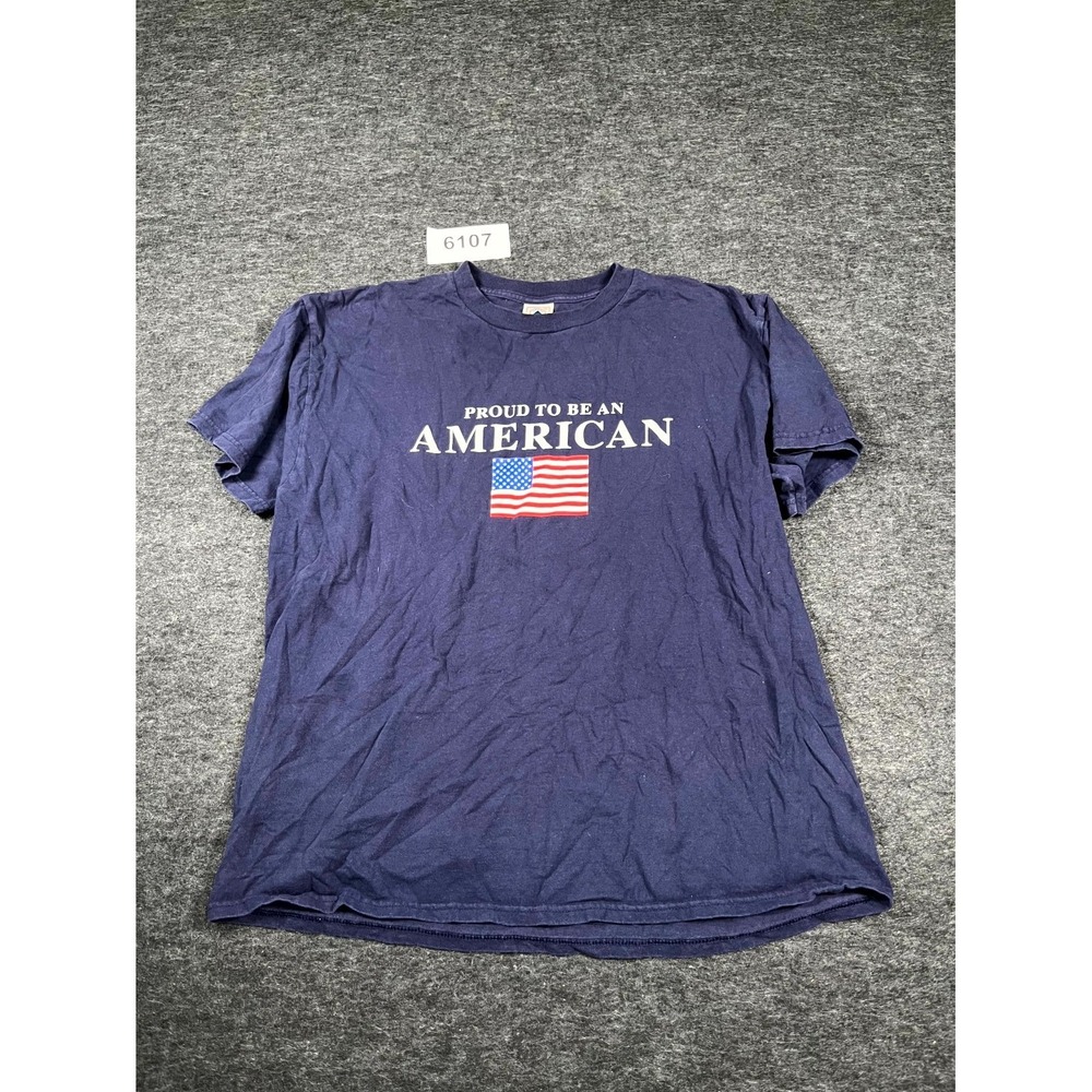 Delta Pro Weight T Shirt Mens XL Purple Cotton Crew Neck Proud To Be An American
